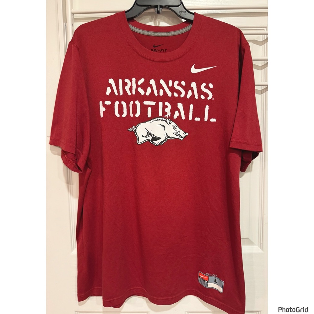 Nike Arkansas Razorbacks Football Dri Fit Tshirt Mens NCAA Athleisure Sports Fan